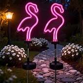 halpa Pathway Lights &amp; Lanterns-2kpl 2 W Aurinkopaneeli LED-valot Polun valot ja lyhdyt Monitoiminen Aurikoladattava Sievä Vaaleanpunainen 3.7 V Ulkovalaistus Piha Puutarha 1 LED-helmet