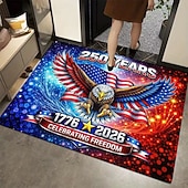 economico Zerbini-Zerbino per la porta d'ingresso in occasione del 250° anniversario degli Stati Uniti, con un maestoso disegno di un'aquila e vivaci fuochi d'artificio, in commemorazione del periodo 1776-2026, perfetto per un arredamento patriottico.