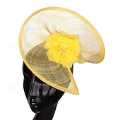 economico Fascinatori-Fascinator Lino Matrimonio Compleanno Elegante Vintage Con Fiore Tulle Copricapo Copricapo