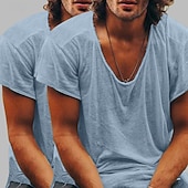  Per uomo Maglietta Stile casual Maglietta di bambù Manica Corta Girocollo Primavera & Estate Tutte le stagioni Semplice Moda Casual Confortevole 2 Pezzi 2 confezioni Senza bordo Casuale Spiaggia