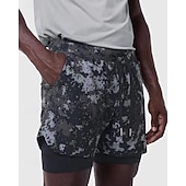 お買い得  ランニングショーツ-男性用 ランニングショーツ アスレチックショーツ ジムショーツ ドローストリング ポケット 2 イン 1 コンプレッションライナー付き ショートパンツ カジュアル 日常 アウトドア 夏 春 速乾性 ライトウェイト 吸汗性 ジムトレーニング 屋外 アスレチック レギュラー スポーツウェア アクティブウェア ブルー ブラック カモフラージュ