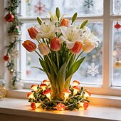 abordables Alimentación por batería-Guirnalda de luces LED con forma de hongo, 3 m, 20 LED, funciona con pilas, ideal para fiestas de Pascua, bodas, jardines, decoración interior y exterior.