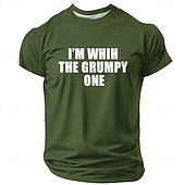  Men's I'M WHIH THE GRUMPY ONE With The Grumpy One Funny Humorous Royal Blue T Shirt Graphic Short Sleeve Crew Neck Regular Fit Casual Daily Wear Gift Designer Clothing Apparel S M L XL XXL XXXL