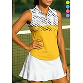  Γυναικεία Γεωμετρικό Πουά Μπλούζες Αθλητικό πουκάμισο Φανέλα POLO Πουκάμισο τένις Αμάνικο Φερμουάρ Λουλουδάτο UPF50+ Ανθεκτικό στην υπεριώδη ακτινοβολία Υψηλή Ελαστικότητα Ύγρανση Αναπνέει