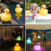 cheap Underwater Lights-1 Pc Outdoor Solar Waterproof Inflatable PVC Duck Pool Light, Decorative LED Lamp for Garden, Yard, Lawn, Pond, Patio – Summer, Party &amp; Beach Ambient Landscape Lighting