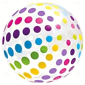 cheap Outdoor Recreation-2PCS Polka Dot Beach Balls Inflatable PVC Water Play Balls with Colorful Stripes for Outdoor Pool, Swimming Pool, Beach Party Decoration and Outdoor Activities