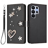 economico 2026 Samsung Galaxy S26 Serie-telefono Custodia Per Samsung Galaxy S26 S26 Plus S26 Ultra per Donna Ragazza con Supporto Slot per Carte Fiore Floreale TPU Pelle PU