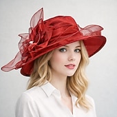 baratos Fascinadores &amp; Chapéus-Derby Chapéus Chapéu de Igreja Chapéu Kentucky Derby Senhora Mulher nobre Fantasia Mulheres Derby Plastrão Festival de Corridas de Cavalos Adulto Chapéu Primavera Verão