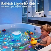 levne Podvodní světla-Osvětlení bazénu, plovoucí světlo do vany s barevným vzorem rybiček, vhodné pro hračky do koupelny, akvária, různé párty dekorace (napájeno 3 bateriemi AAA, nejsou součástí balení)