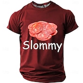  Men's Slommy Salami Food Funny Meme Graphic T-shirt Regular Fit Daily Wear Designer Clothing Apparel S M L Xl Xxl Xxxl