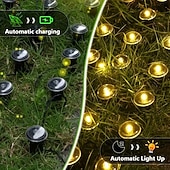 cheap Solar String Lights-Solar-Powered Led Path Garden Lights  Purple Fairy Lights 30LED IP44 Waterproof  And Durable Recessed Outdoor Garden Lights Suitable For Decorative Lighting Of Walkways Lawns, Camping Parties