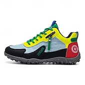 tanie Casualowe sneakersy-Męskie buty sportowe w blokach kolorów z akcentami ze sztucznej skóry, modny sportowy wygląd, idealne do uprawiania sportów na świeżym powietrzu, na co dzień i w podróż