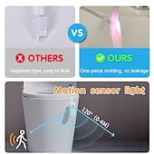 abordables Luces del baño-1 unidad de lámpara colgante con forma de gota de agua, novedosa y creativa, con sensor humano, luz ambiental inteligente y automática, luz nocturna RGB recargable para inodoro.