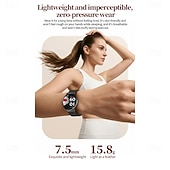 baratos Smartwatch-Relógio inteligente exclusivo Goddess com tela redonda AMOLED HD de 1,32 polegadas, ultrafino e leve de 7,5 mm, a melhor opção de presente para namorada, monitoramento de frequência cardíaca e