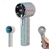 levne Větráky-ruční ventilátor s kamínky, přenosný ventilátor, ruční osobní chladicí zařízení, cool gadgety, LED displej, dobíjecí, pro dovolenou, turistiku, muže, ženy, cestování, venkovní, kempování