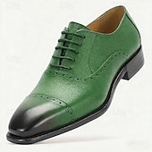 economico Scarpe Eleganti Classiche-Per uomo Classico Casual Matrimonio Pelle Pelle Pieno Fiore Italiana Antiscivolo Allacciatura Nero Giallo Rosso Primavera Tutte le stagioni