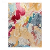 abordables Pinturas abstractas-Handmade Oil Painting Canvas Wall Art Decoration Modern Dopamine Color Abstract Texture for Home Decor Frame Hanging/Rolled Frameless Unstretched Painting