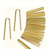 رخيصةأون أدوات وأجهزة المطبخ-٥٠ قطعة من الملاقط الخشبية، أدوات طبخ للاستخدام مرة واحدة، ملاقط صغيرة من الخيزران، ملاقط طبيعية للخبز والتحميص، أدوات شواء، تستخدم في محلات الشاي والقهوة، أواني طهي للشواء، مشابك طعام.