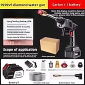 economico Accessori lavaggio auto-idropulitrice a batteria, idropulitrice portatile da 48 V con batteria ricaricabile &amp;caricabatteria, idropulitrice portatile ad alta pressione per autolavaggio, giardino, patio, recinzione, terrazza,