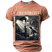 preiswerte Camisetas divertidas para hombres-Men's T. REXORCIST Funny Movie Parody T-Rex Dinosaur Priest Silhouette Graphic T-Shirt Gothic Horror Noir Style Casual Short Sleeve Tee Halloween Gift Designer Clothing Apparel S M L XL XXL XXXL