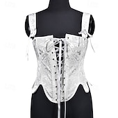 cheap Tops-Medieval Renaissance Cottagecore Corset Bodice Viking Peasant Lace up Fancy Dress Women's Celtic Fantasy Halloween Carnival Performance LARP Ren Faire Adults' Corset