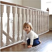 economico Articoli per la casa-Rete di protezione per bambini, rete di sicurezza per neonati, barriera in rete per ringhiera delle scale da 3 x 0,9 metri per bambini, gatti, cani, protezione per ringhiera di sicurezza per bambini
