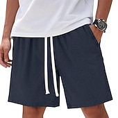 levne Neformální kraťasy-SoftFade™ Pánské šortky 100% bavlněné Casual šortky Kyselinově wash šortky Kapsa Elastický pas Praný Komfort Prodyšné Délka po kolena Casual Outdoor Pláž Dovolená Móda Námořnická modrá Červená