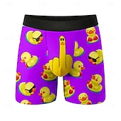  Per uomo Animale Cartoni animati Anatra Boxer elasticizzati Costume nuoto a pantaloncino Pantaloncini da bagno boxer Divertente Casuale Casa Vacanza al Mare Fascia Elastica Traspirante Biancheria