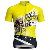 abordables Maillots pour hommes-Hommes Maillot de cyclisme Maillot de descente Ne sous-estimez jamais un vieil homme à vélo. Manche Courte Cyclisme Maillot T-shirt avec 3 poches arrière Résistant aux UV Séchage Rapide Avec Poches