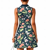 economico Abbigliamento Tennis da donna-Per donna Floreale Motivo Floreale Abito da tennis Abito sportivo Senza Maniche Floreale Traspirante Tennis Golf Badminton Colletto Polo Collo con zip Vestito Verde e nero Blu marino Blu