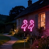 halpa Pathway Lights &amp; Lanterns-2kpl 2 W Aurinkopaneeli LED-valot Polun valot ja lyhdyt Monitoiminen Aurikoladattava Sievä Vaaleanpunainen 3.7 V Ulkovalaistus Piha Puutarha 1 LED-helmet