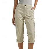 economico Pantaloncini Bermuda-Per donna Pantaloni Cargo Pantaloni capri Chinos Vacanza Streetwear Casual Lunghezza al polpaccio Vita media Semplice Tasca Fascia Elastica Comodo Comodità Inelastico Quotidiano All'aperto Streetwear