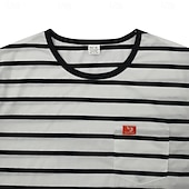 preiswerte Basic-T-Shirts-Herren T Shirt Kurzarmshirt T-Shirt Kurzarm Rundhalsausschnitt Sommer Frühling Gestreift Horizontale Streifen Mode Streetwear Stilvoll Patchwork Farbblock Streifen Lässig Täglich Outdoor Schwarz Rote