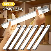 tanie lampki nocne z czujnikiem-6 sztuk magnetycznych, inteligentnych lampek z czujnikiem ruchu, ładowanych przez USB, z możliwością ściemniania w 3 kolorach, 3 tryby oświetlenia, paski świetlne LED do wnętrz, sypialni, przedpokoju,