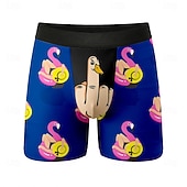  Homme Animal Dessin animé Flamant rose Boxers extensibles Caleçons de Bain Shorts de bain boxeur Drôle Occasionnel Maison Vacances à la Plage Ceinture Élastique Évacuation de l'humidit