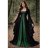  中世 ルネッサンス ドレス ファンシーコスチューム 長袖 魔女 バイキング 仮装 女性用 セルティック ファンタジー ハロウィーン カーニバル 性能 LARP レンフェア 成人 ドレス