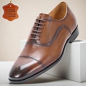 levne Klasické Společenské Boty-Pánské elegantní boty z prémiové kůže s překrytou špičkou – pravá hovězí kůže, elegantní formální design, pohodlný střih pro muže, ideální do kanceláře, na svatby, večírky a zvláštní příležitosti