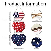  1 sada dřevěných cedulí s orlem k 250. výročí amerického Dne nezávislosti, vintage kulatý závěs na dveře, vlastenecká bytová dekorace s motivem USA, ideální pro 4. července, Den památky nezávislosti a