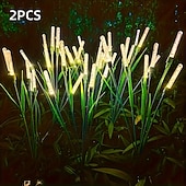 abordables Luces de camino y linternas-2 luces solares de exterior con forma de estaca de burbujas de 10 cabezas, impermeables, con LED oscilantes para jardín, patio, césped, camino, villa, fiesta, cumpleaños, vacaciones e iluminación de