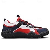 tanie Casualowe sneakersy-męskie buty sportowe typu adventure trail z wielokolorowymi paskami, oddychające i wytrzymałe, idealne na piesze wędrówki, sporty na świeżym powietrzu i do codziennego użytku