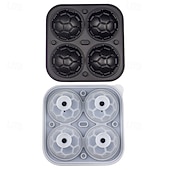 levne Doplňky pro nápoje-Forma na led se 4 dutinami na fotbal, miska na led ve tvaru fotbalového míče, silikonová forma na led, forma na čokoládu, originální fotbalový dárek, párty potřeby, na výrobu chlazených whisky