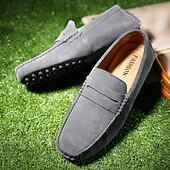 economico Mocassini casual-Per uomo Vintage Casual Quotidiano Camoscio Confortevole Traspirante Mocassino Giallo Chiaro Grigio scuro Vinaccia Estate Primavera Autunno