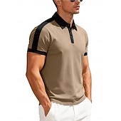 abordables Polo classique pour homme-Homme Polo Chemise de golf Occasionnel Sports Classique Manche Courte Mode Frais Bloc de Couleur Boutons Été Printemps Printemps &amp; Automne Coupe régulière Noir Blanche Rouge Bordeaux Kaki Gris Claire
