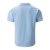 voordelige heren overhemd met knopen-Voor heren Overhemd Normaal shirt Overhemd met knopen Jacquard overhemd Zwart Wit Abrikoos Grijs Licht Blauw Korte mouw Geometrisch Effen Revers Casual Dagelijks Jacquard Kleding Elegant Modieus