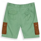economico Vacanza-Per uomo Pantaloncini cargo Shorts Shorts di Lino Pantaloncini Estivi Patchwork Tasca Blocco di colori Comodità Traspirante Corto Casuale Quotidiano All'aperto Moda Designer Verde Cachi Inelastico