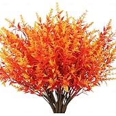  8 חבילות צמחים מלאכותיים לבנדר שיחים מזויפים פרחי עציץ תלוי עמיד בפני UV פלורה גדר פנים וחוץ עיצוב שולחן חתונה סידור פרחים זר מילוי