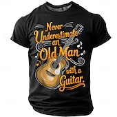 abordables T-shirts Graphiques de Musique et d'Instruments-Homme Guitare Argot drôle T-shirt Manche Courte T-shirt Impression 3D Col ras du cou Chemise Mode Quotidien Quotidien Rue Bleu Bleu Ciel Noir Été Printemps Vêtement Tenue S M L XL XXL XXXL 4XL