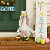 cheap Porch Goose Outfits-Easter Porch Goose Outfit, Goose Clothes for 23-25" Concrete Garden Goose Statue, Spring Summer Outdoor Yard Decor Accessories, Outfit Only, Goose Not Included