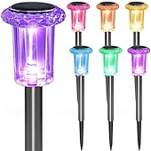 cheap Pathway Lights &amp; Lanterns-Solar Outdoor Lights, Solar Pathway Lights Outdoor Waterproof, Stainless Steel Stake Lighting for Garden Yard Path Walkway Driveway Patio Lawn Outside Decor,Color Changing