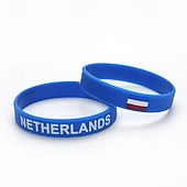 お買い得  ブレスレット＆バングル-太い鎖 サッカー ファッション オリジナル シリコーン ブレスレットジュエリー ブルー / ネイビーブルー / ロイヤルブルー 用途 日常 スポーツ 祝日